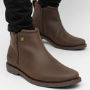 Kit Bota Zavu Casual Ortopédica Masculina de Cuero Legítimo + 3 REGALOS: Cinturón, Gorra y Billetera