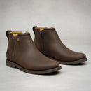 Kit Bota Zavu Casual Ortopédica Masculina de Cuero Legítimo + 3 REGALOS: Cinturón, Gorra y Billetera