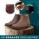 Kit Bota Zavu Casual Ortopédica Masculina de Cuero Legítimo + 3 REGALOS: Cinturón, Gorra y Billetera