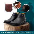 Kit Bota Zavu Casual Ortopédica Masculina de Cuero Legítimo + 3 REGALOS: Cinturón, Gorra y Billetera