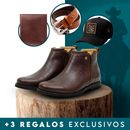 Kit Bota Zavu Casual Ortopédica Masculina de Cuero Legítimo + 3 REGALOS: Cinturón, Gorra y Billetera