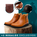 Kit Bota Zavu Casual Ortopédica Masculina de Cuero Legítimo + 3 REGALOS: Cinturón, Gorra y Billetera